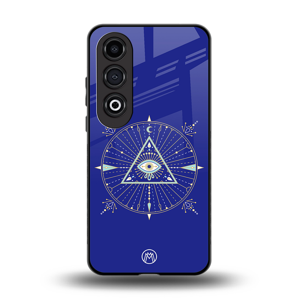 evil eye mandala blue back phone cover | glass case for oneplus nord ce 4
