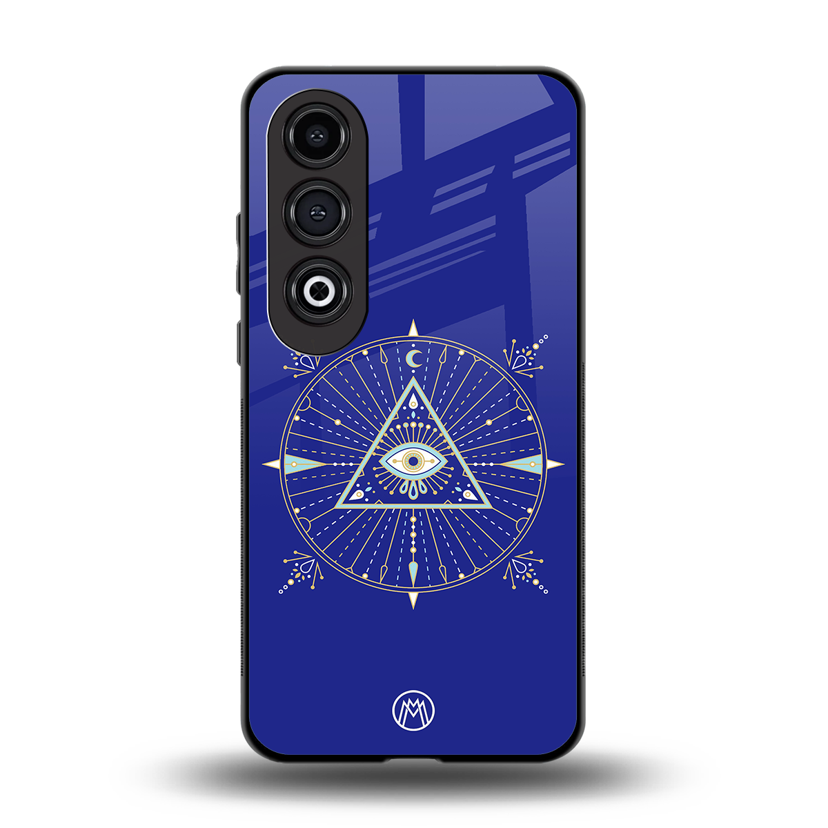 evil eye mandala blue back phone cover | glass case for oneplus nord ce 4