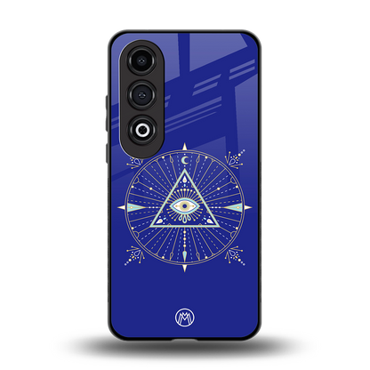 evil eye mandala blue back phone cover | glass case for oneplus nord ce 4