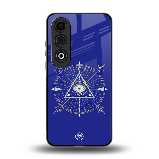 evil eye mandala blue back phone cover | glass case for oneplus nord ce 4