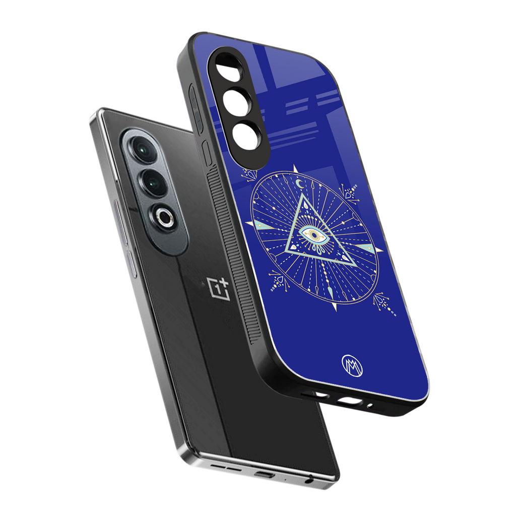 evil eye mandala blue back phone cover | glass case for oneplus nord ce 4