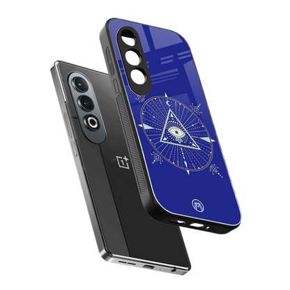 evil eye mandala blue back phone cover | glass case for oneplus nord ce 4