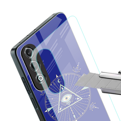 evil eye mandala blue back phone cover | glass case for oneplus nord ce 4