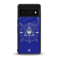 evil eye mandala blue back phone cover | glass case for google pixel 6 pro