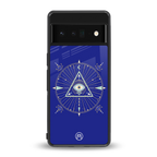 evil eye mandala blue back phone cover | glass case for google pixel 6 pro
