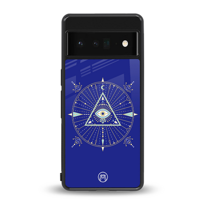 evil eye mandala blue back phone cover | glass case for google pixel 6 pro