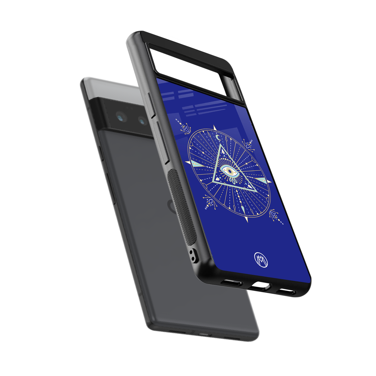 evil eye mandala blue back phone cover | glass case for google pixel 6 pro