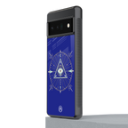evil eye mandala blue back phone cover | glass case for google pixel 6 pro