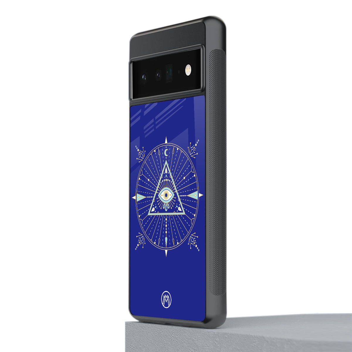 evil eye mandala blue back phone cover | glass case for google pixel 6 pro