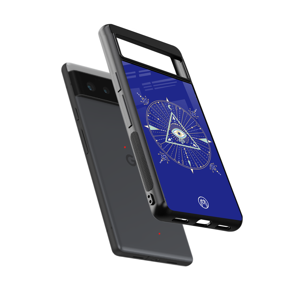 evil eye mandala blue back phone cover | glass case for google pixel 6
