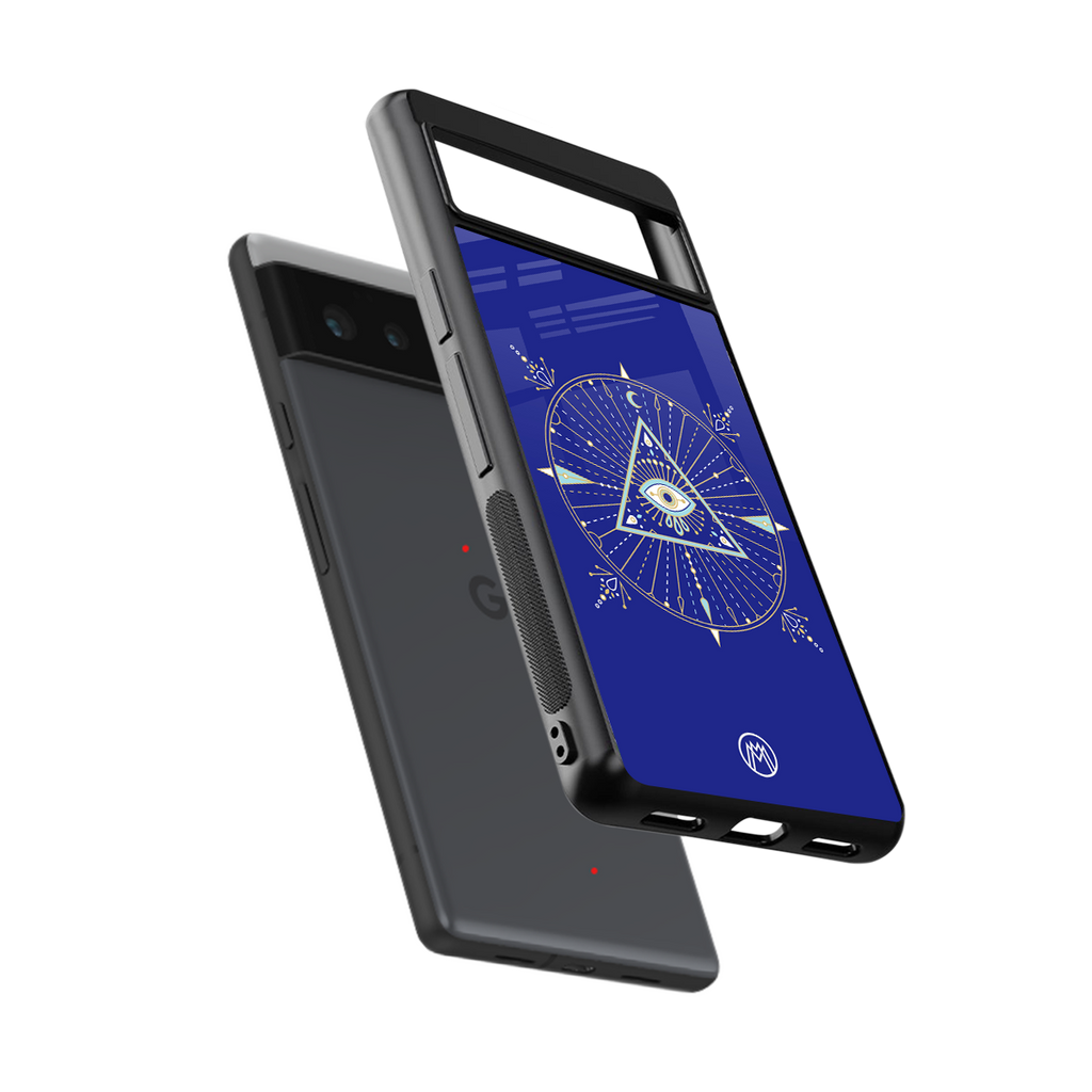 evil eye mandala blue back phone cover | glass case for Google Pixel 6A