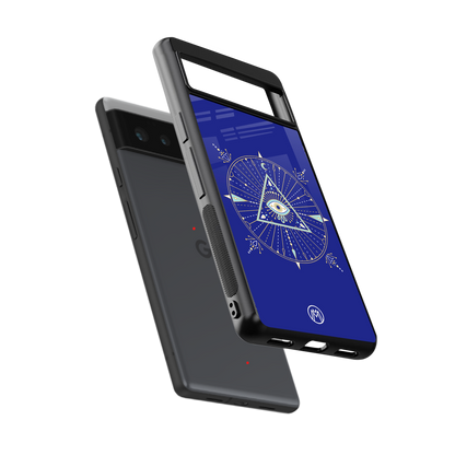 evil eye mandala blue back phone cover | glass case for Google Pixel 6A