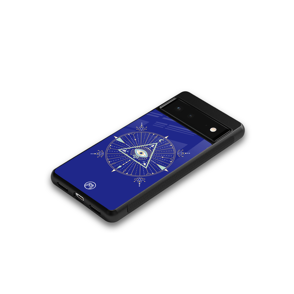 evil eye mandala blue back phone cover | glass case for google pixel 6