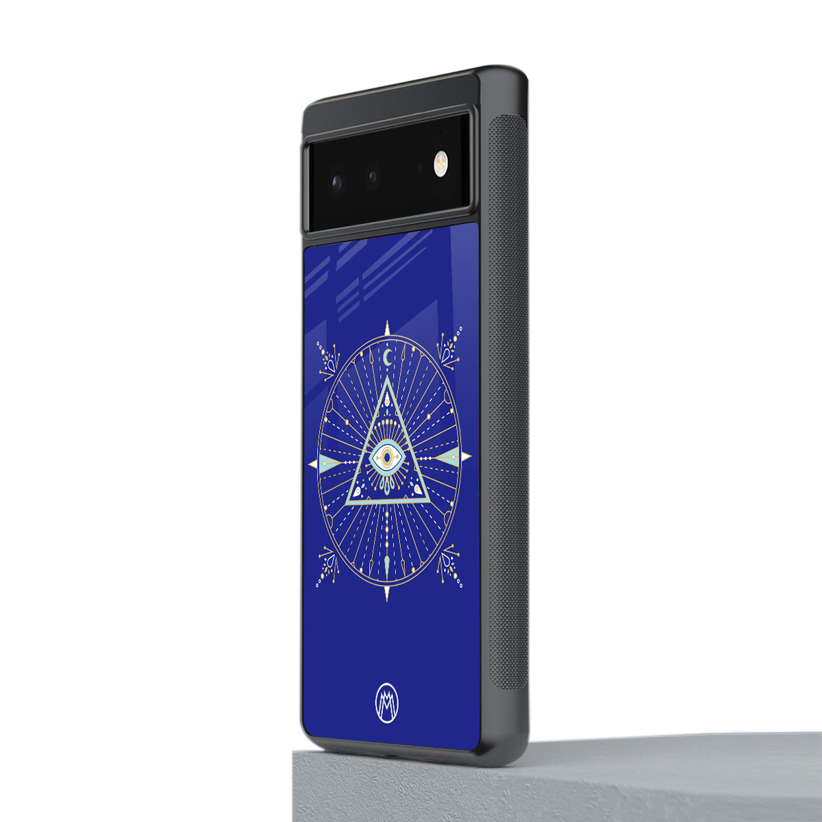 evil eye mandala blue back phone cover | glass case for google pixel 6
