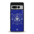 evil eye mandala blue back phone cover | glass case for google pixel 7 pro