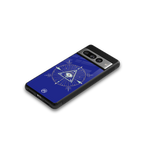 evil eye mandala blue back phone cover | glass case for google pixel 7 pro