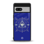 evil eye mandala blue back phone cover | glass case for Google Pixel 7