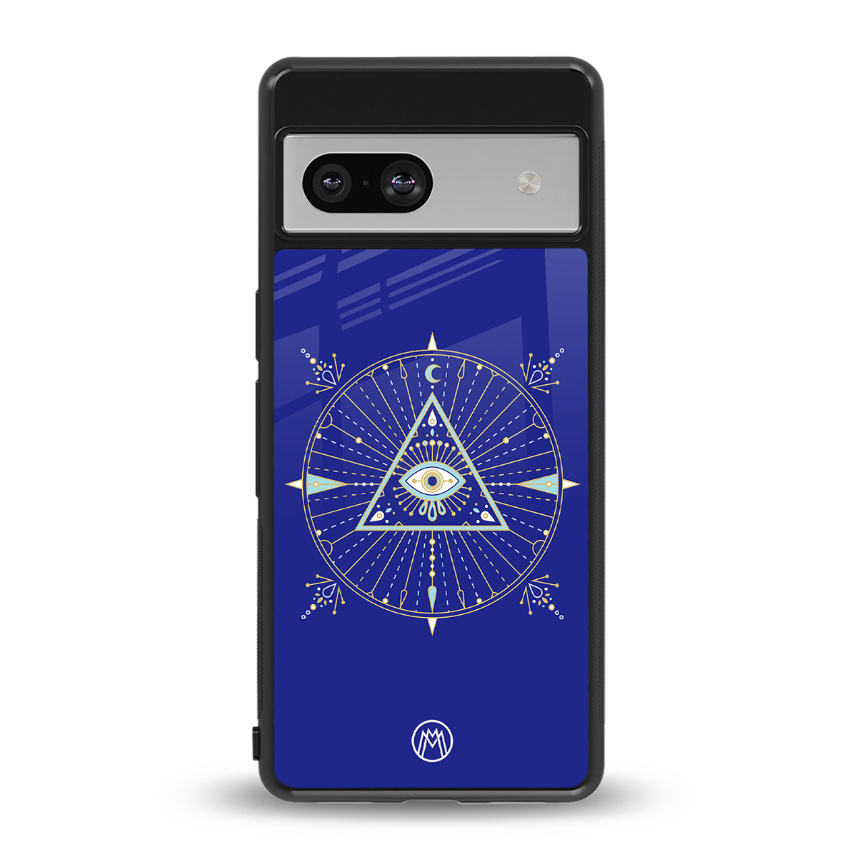 evil eye mandala blue back phone cover | glass case for Google Pixel 7A