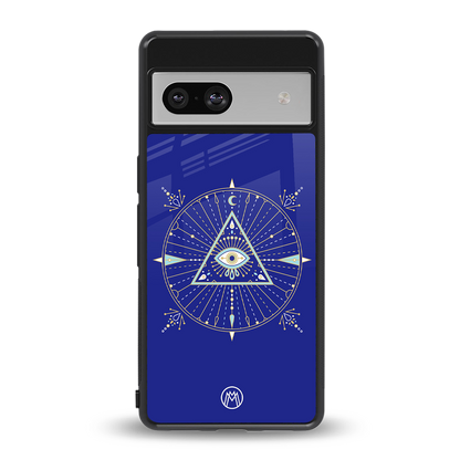 evil eye mandala blue back phone cover | glass case for Google Pixel 7A