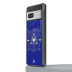 evil eye mandala blue back phone cover | glass case for Google Pixel 7