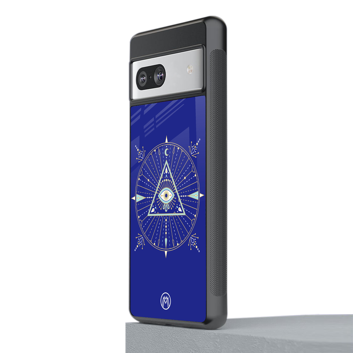 evil eye mandala blue back phone cover | glass case for Google Pixel 7A