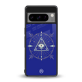 evil eye mandala blue back phone cover | glass case for google pixel 8 pro