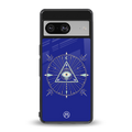 evil eye mandala blue back phone cover | glass case for Google Pixel 8