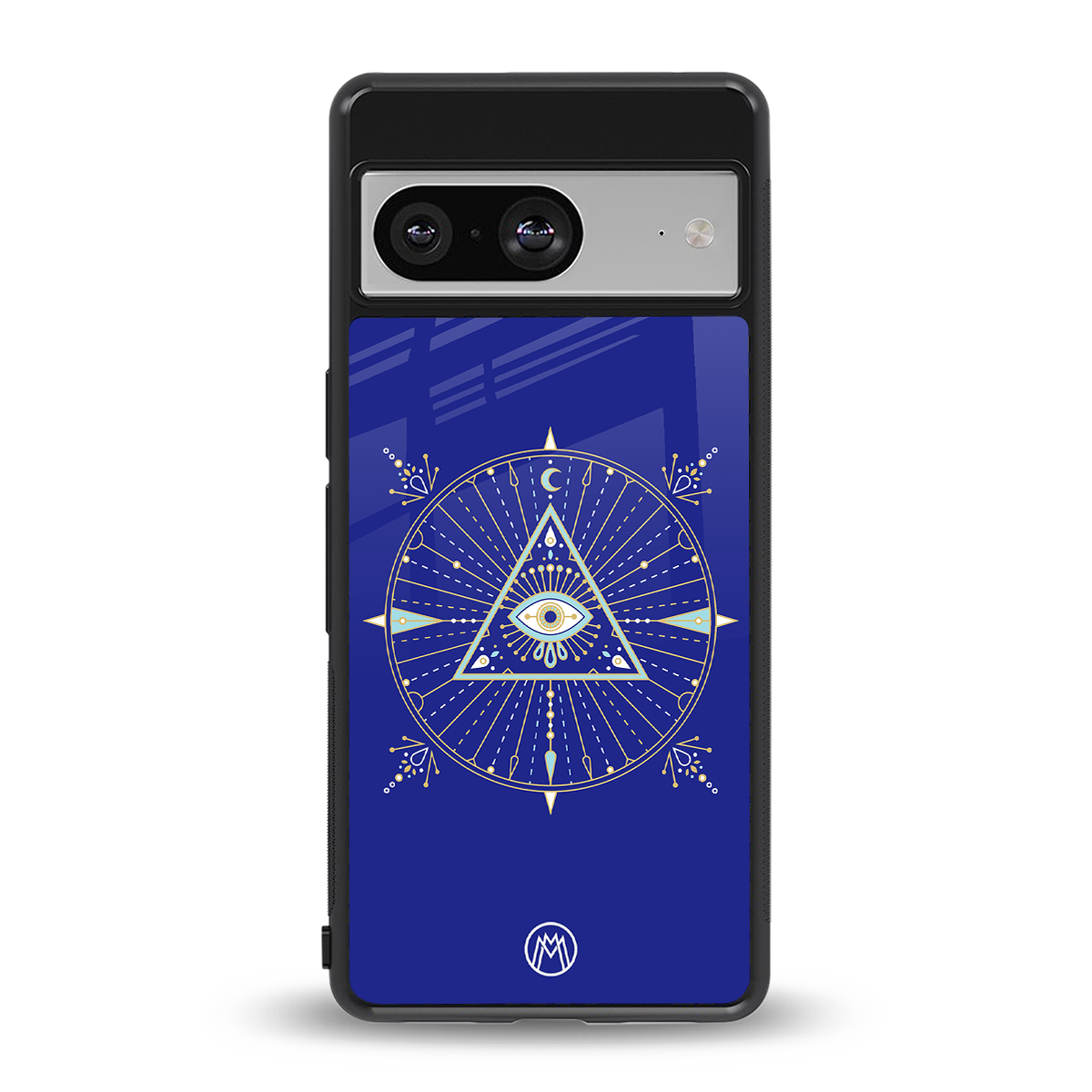 evil eye mandala blue back phone cover | glass case for Google Pixel 8