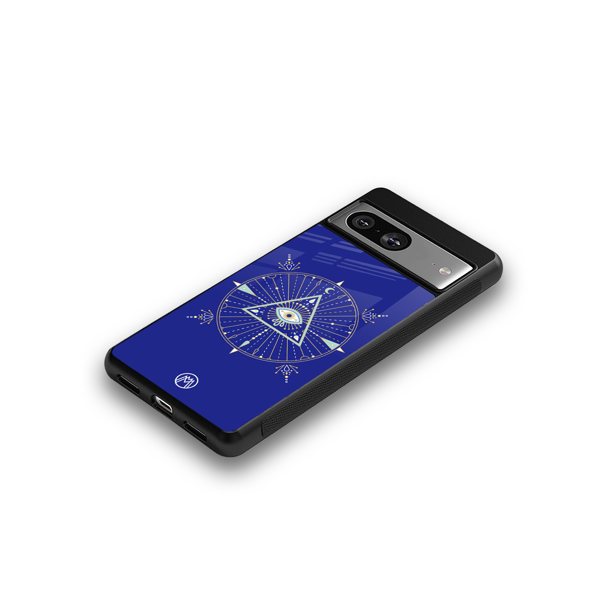 evil eye mandala blue back phone cover | glass case for Google Pixel 8