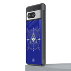 evil eye mandala blue back phone cover | glass case for Google Pixel 8