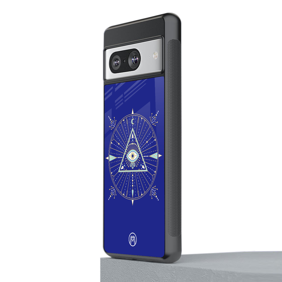evil eye mandala blue back phone cover | glass case for Google Pixel 8