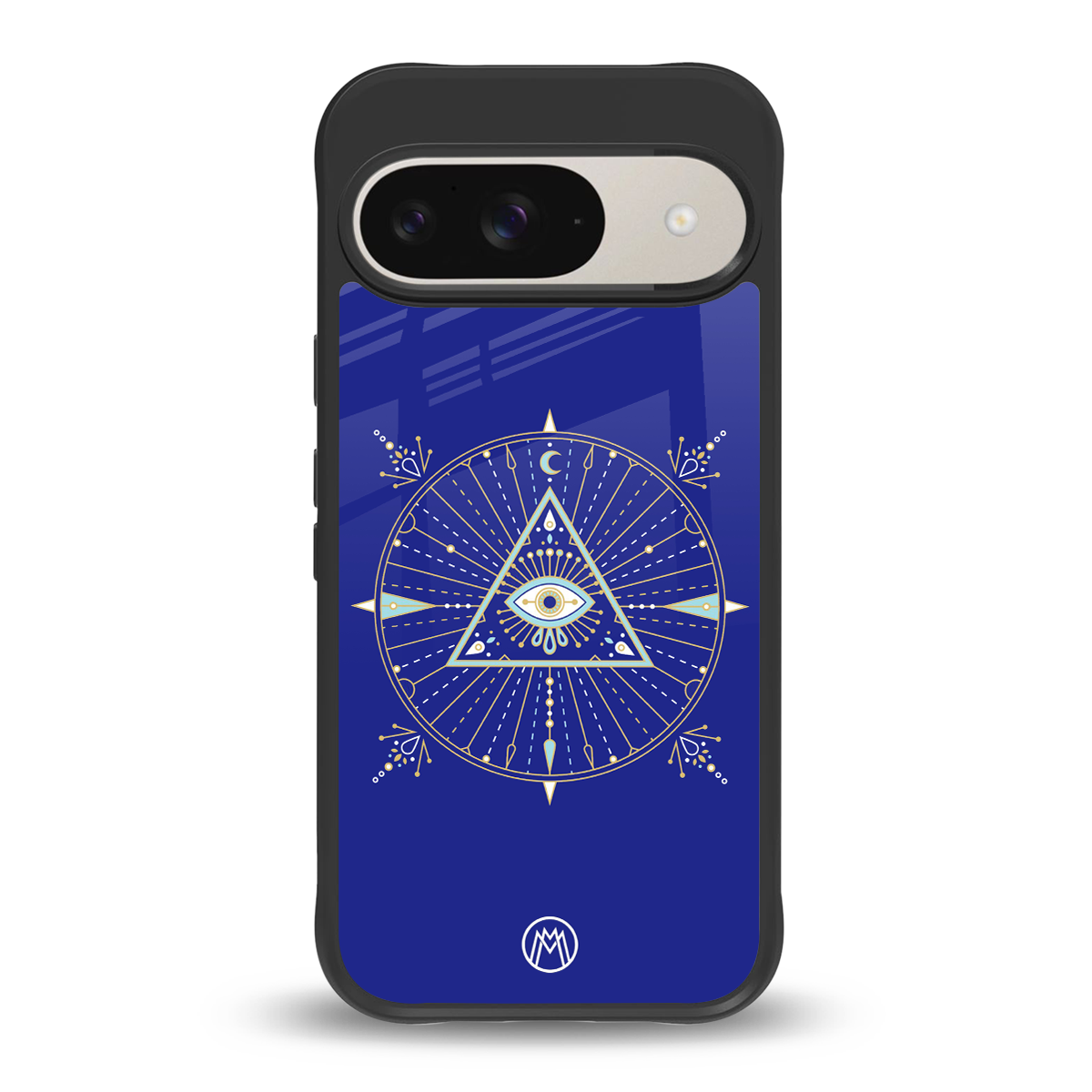 evil eye mandala blue back phone cover | glass case for google pixel 9