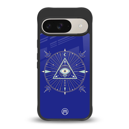 evil eye mandala blue back phone cover | glass case for google pixel 9