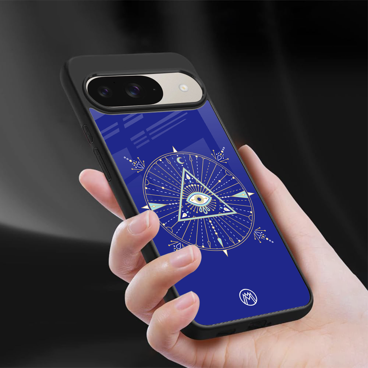 evil eye mandala blue back phone cover | glass case for google pixel 9