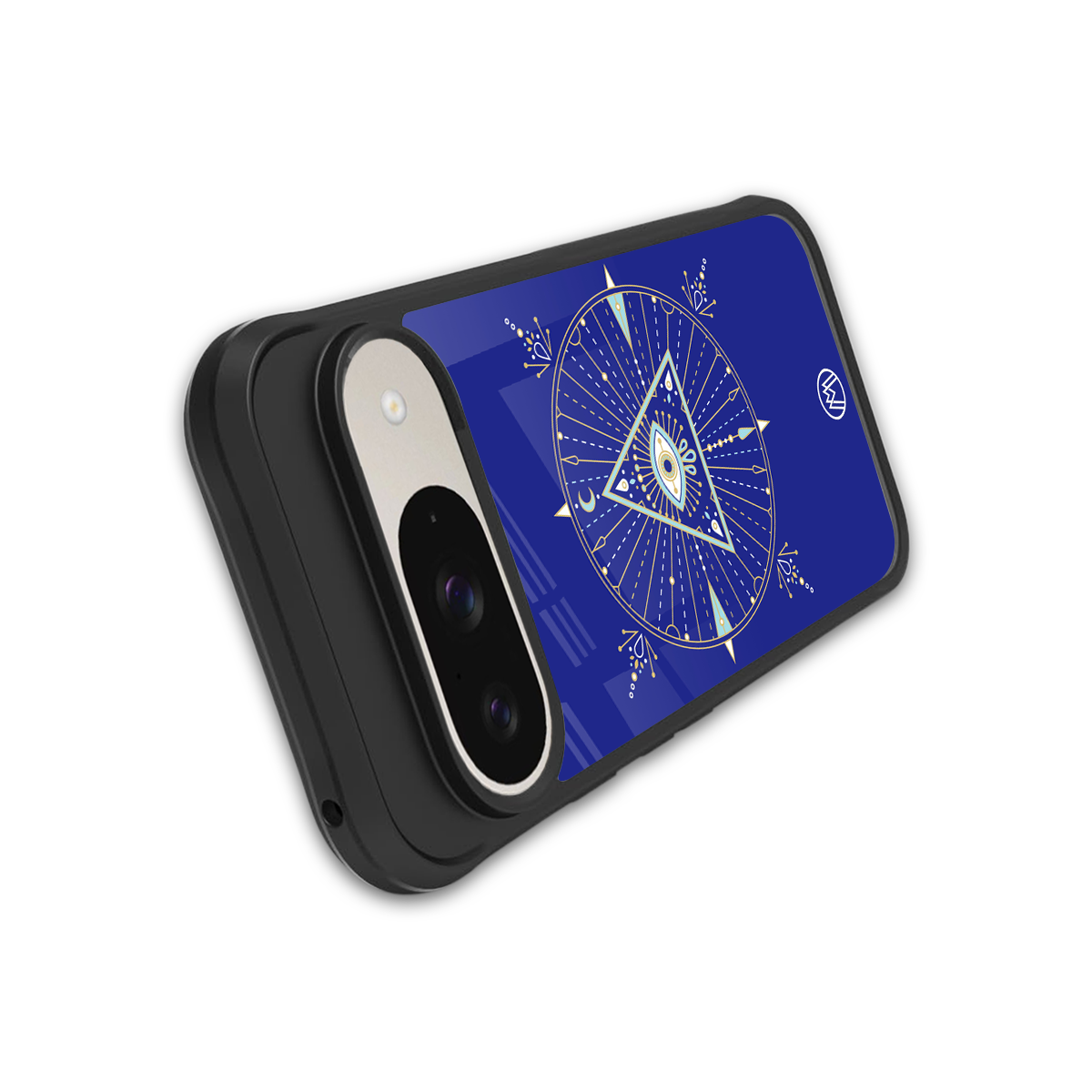 evil eye mandala blue back phone cover | glass case for google pixel 9