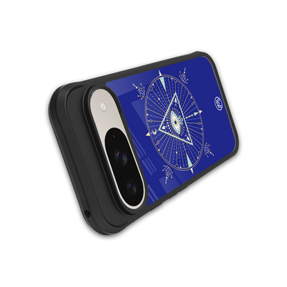 evil eye mandala blue back phone cover | glass case for google pixel 9