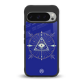 evil eye mandala blue back phone cover | glass case for google pixel 9 pro