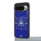 evil eye mandala blue back phone cover | glass case for google pixel 9 pro