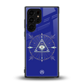 evil eye mandala blue back phone cover | glass case for samsung galaxy s23 ultra