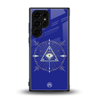 evil eye mandala blue back phone cover | glass case for samsung galaxy s23 ultra
