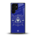 evil eye mandala blue back phone cover | glass case for samsung galaxy s25 ultra