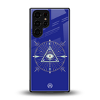 evil eye mandala blue back phone cover | glass case for samsung galaxy s25 ultra