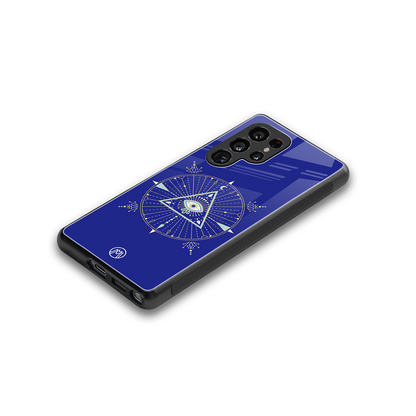 evil eye mandala blue back phone cover | glass case for samsung galaxy s25 ultra