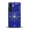 evil eye mandala blue back phone cover | glass case for samsung galaxy s24 plus