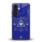 evil eye mandala blue back phone cover | glass case for samsung galaxy s24 fe