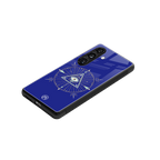 evil eye mandala blue back phone cover | glass case for samsung galaxy s24