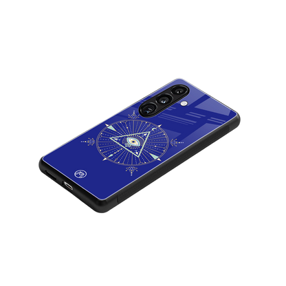 evil eye mandala blue back phone cover | glass case for samsung galaxy s23 plus