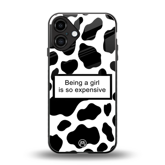 expensive girl back phone cover | glass case for iphone 16 plus