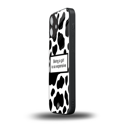 expensive girl back phone cover | glass case for iphone 16 plus