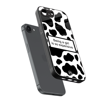 expensive girl back phone cover | glass case for iphone 16e